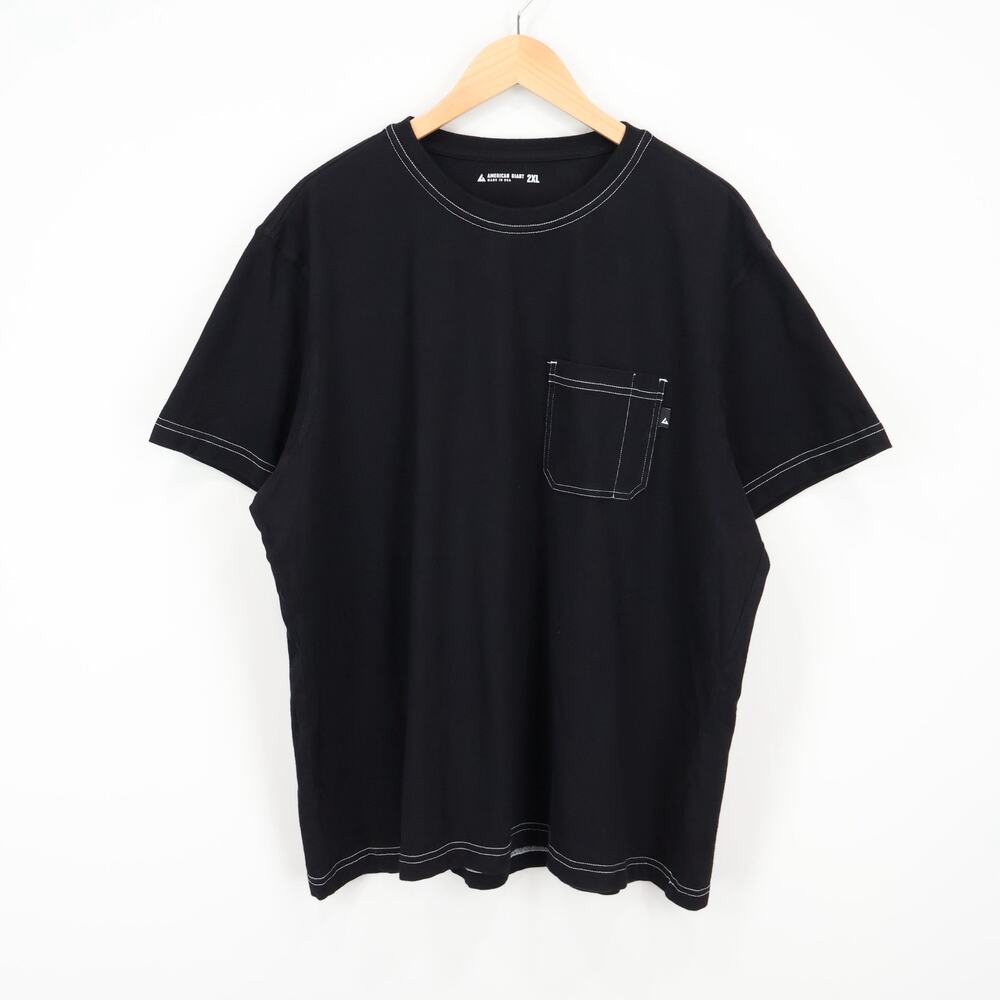 American Giant Men's Utility Pocket Cotton Tee Black Size XXL NWOT